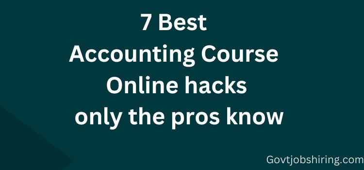 Best Accounting Course Online